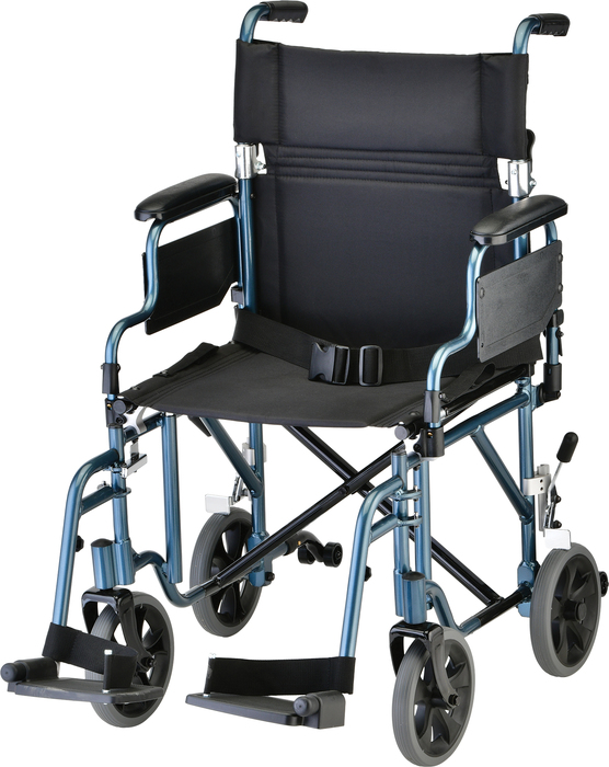 TRANSPORT CHAIR 19" LTWT BLUE FDA DS