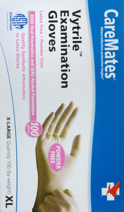 Gloves CareMates Vytrile Powder-Free XL 100ct