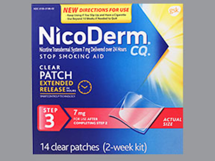 NicoDerm Nicotine Patches 7mg Step 3 Clear Patches 14ct