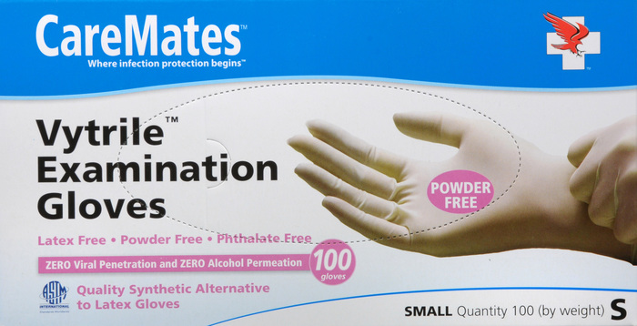 Gloves CareMates Vytrile Powder-Free S 100ct