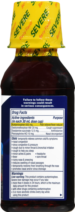 NYQUIL SEVERE COLD & FLU BERRY LIQ 8OZ