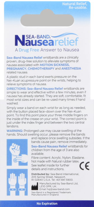 Sea-Band Acupressure Nausea Relief Wrist Bands 1ct