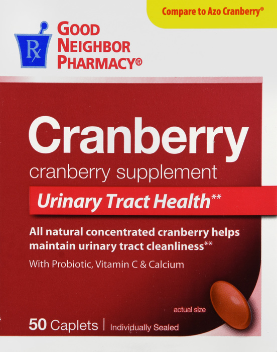 Good Neighbor Pharmacy Cranberry Supplement with Probiotic, Vitamin C & Calcium Caplets 50ct