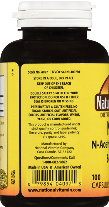 Nature's Blend NAC 600mg Capsules 100ct