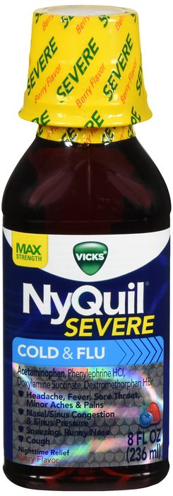 NYQUIL SEVERE COLD & FLU BERRY LIQ 8OZ