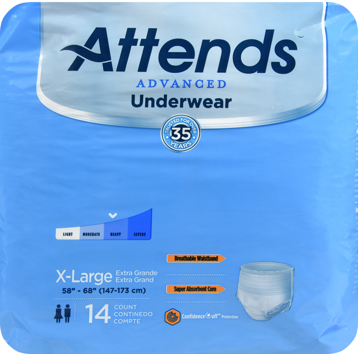 ATTENDS PROTECTIVE UNDERWEAR SUPER PLUS ABSORENCY XL 4X14CT