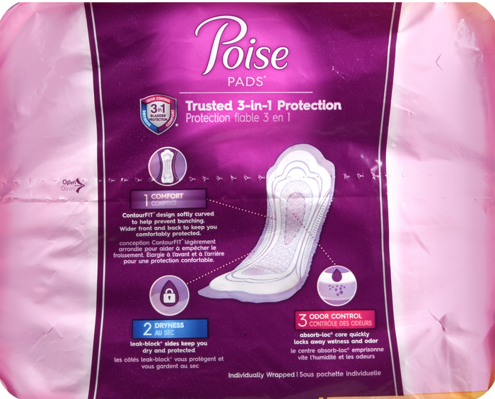 Poise Incontinence Moderate Absorbency Regular Length Pads 66ct