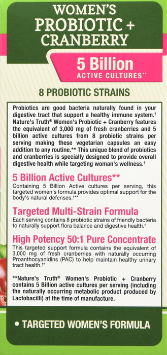 PROBIOTIC WMN + CRAN VEG CAP 40CT NAT TR