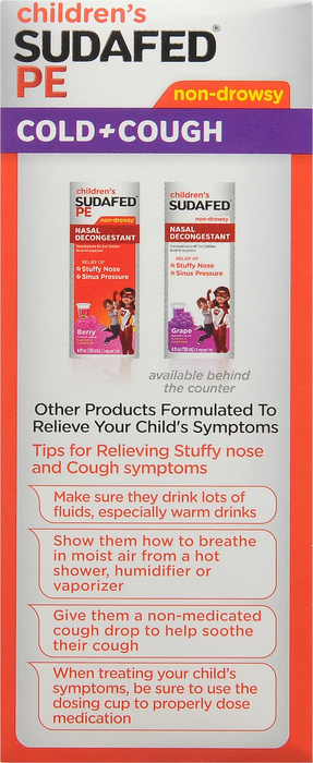 SUDAFED PE COUGH COLD LIQUID 4OZ