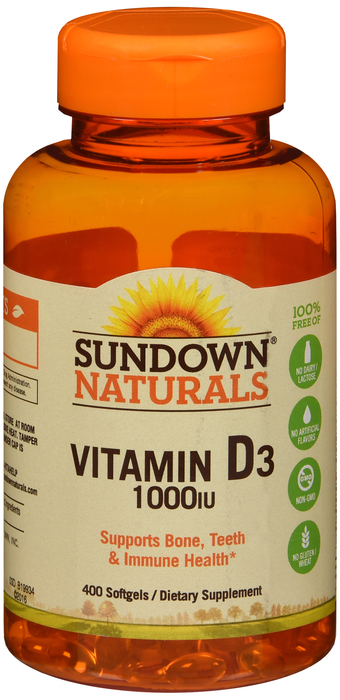 Sundown Vitamin D-3 1000IU Softgel 400ct