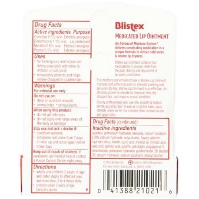 BLISTEX DL MEDICATED LIP OINTMENT TUBE POWER CHUTE 24PC