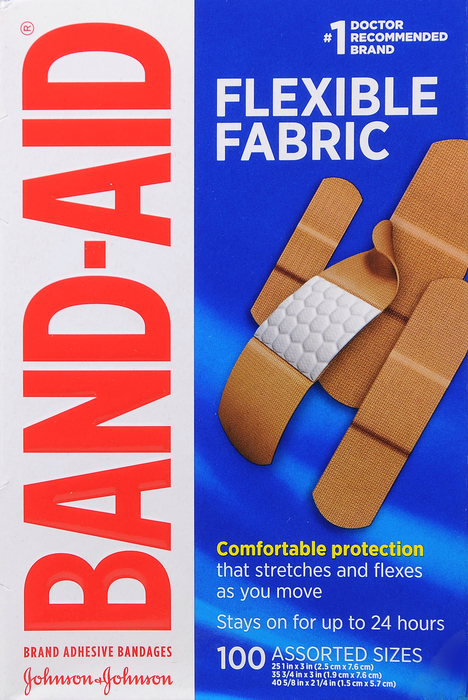 BAND-AID Flexible Fabric Adhesive Bandages, Assorted Sizes 100ct