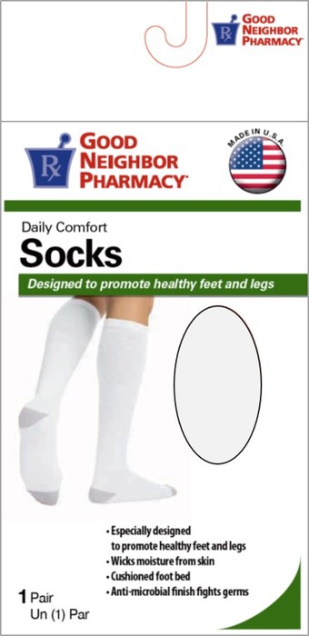 Good Neighbor Pharmacy Over Calf Sock 15-20mmHg White M