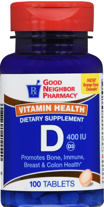 Good Neighbor Pharmacy Vitamin D-400 Chew Orange Tablets 100ct