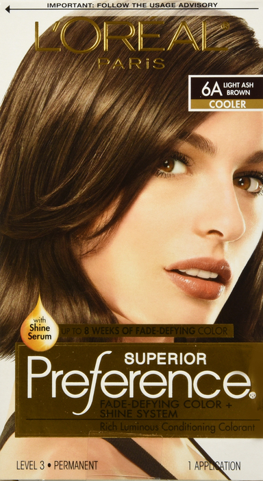 L'Oreal Paris Superior Preference Light Ash Brown Permanent Hair Color 1ct