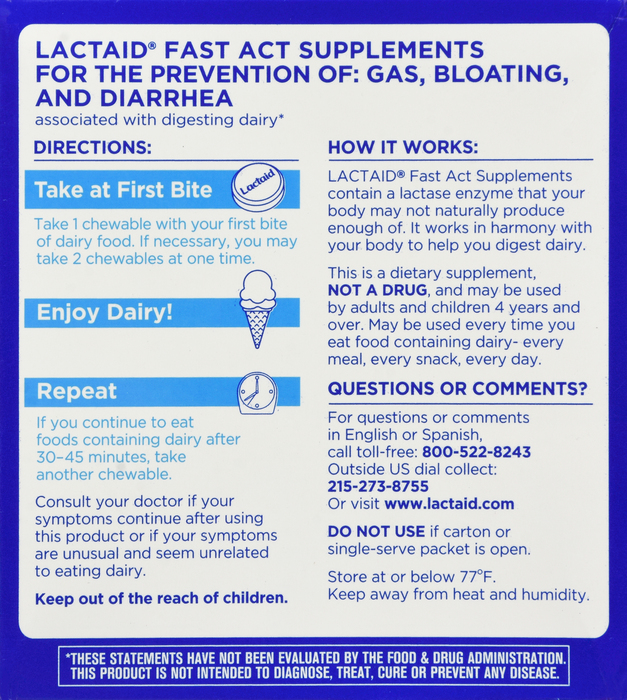 LACTAID FAST ACTING CHEW 32CT