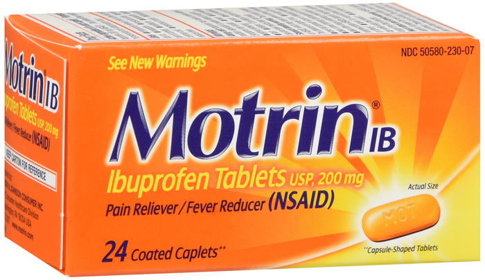 Motrin IB Ibuprofen 200mg Coated Caplets 24ct