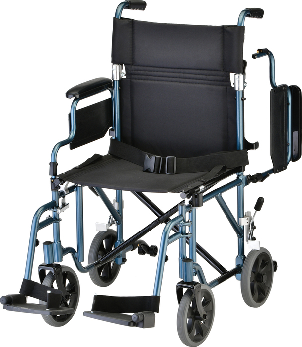 TRANSPORT CHAIR 19" LTWT BLUE FDA DS