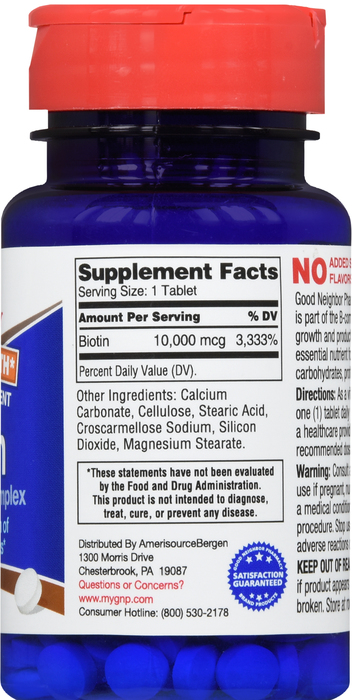 Good Neighbor Pharmacy Biotin 10000mcg Tablets 100ct