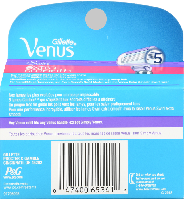 Gillette Venus Extra Smooth Swirl Women's Razor Blade Refills 4ct