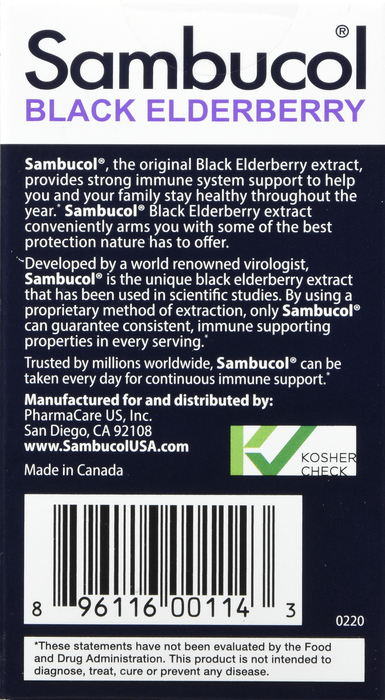 Sambucol Black Elderberry Chewable Tablets 60ct