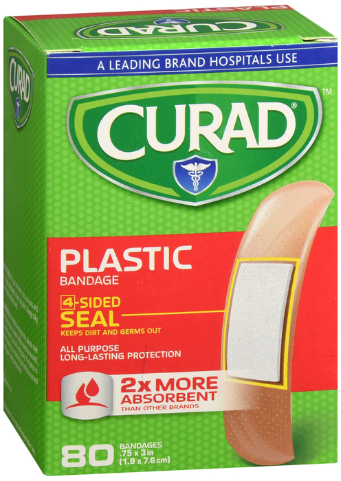 CURAD BANDAGE PLASTIC 1 SIZE 80 CT