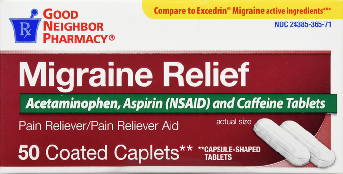 Good Neighbor Pharmacy Migraine Relief Coated Caplets 50ct