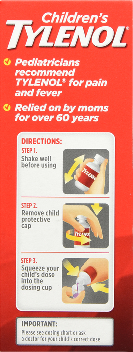 Children's Tylenol Pain + Fever 160mg Acetaminophen Grape Oral Suspension 4oz