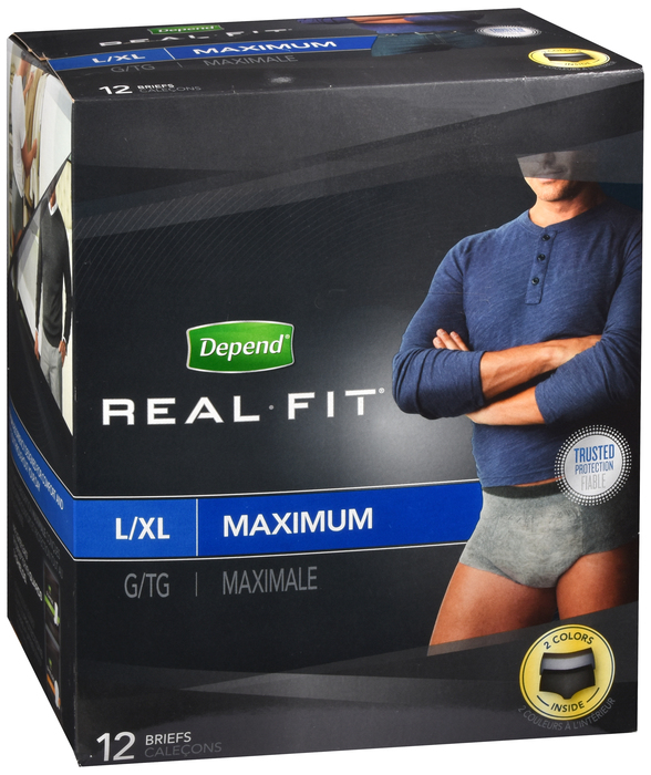 Depend Real-Fit Underwear That Protects Maximum Absorbency Large/XL 12ct