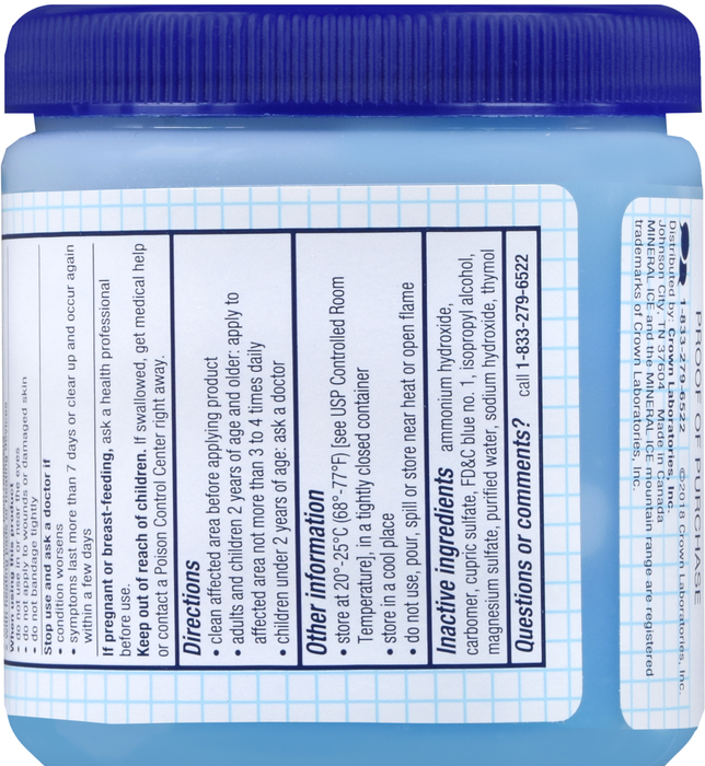 Mineral Ice Menthol Pain Relieving Gel 8oz