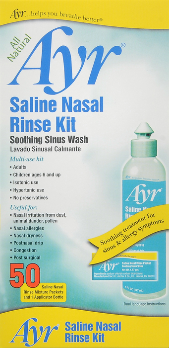 AYR SALINE NASAL RINSE KIT 50CT