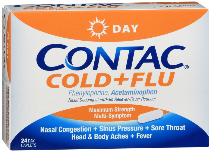 CONTAC COLD FLU DAY NON-DROWSY CPL 24CT