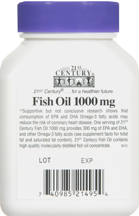 21st Century Fish Oil 1000mg Omega-3 Softgels 60ct