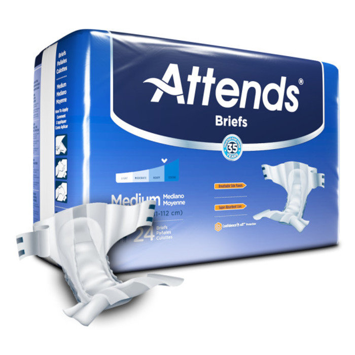 Attends Derma-Dry Advanced Brief Medium 4x24ct