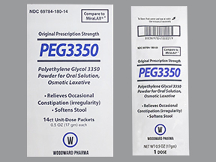 POLYETHELENE GLYCOL 3350 17 GM PWD 14 UD