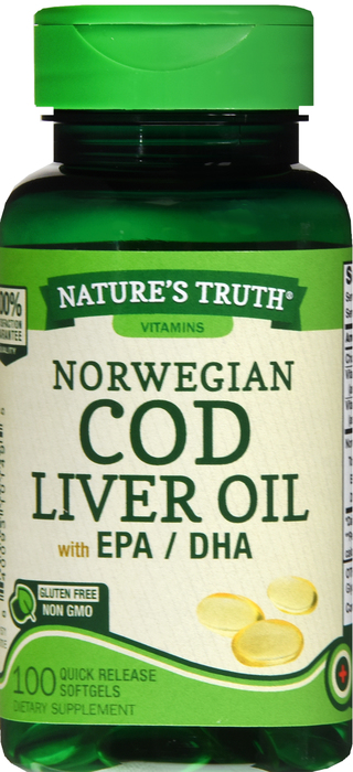 COD LIVER OIL NORWEGN SGC 100CT NAT TRU