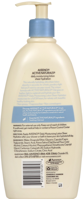 AVEENO LOTION SHEER HYDRATION DAILY MOISTURIZING 18OZ