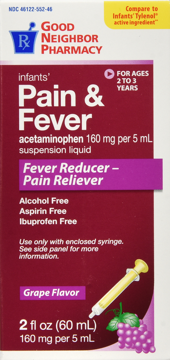 Good Neighbor Pharmacy Infants' Pain and Fever Grape Liquid 2oz