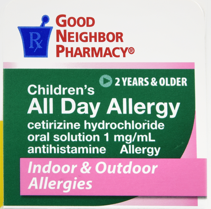 Good Neighbor Pharmacy Children's All Day Antihistamine 1mg Bubble Gum Flavor Syrup 4oz