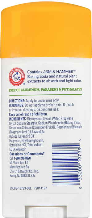 Arm & Hammer Natural Deodorant 2.5oz