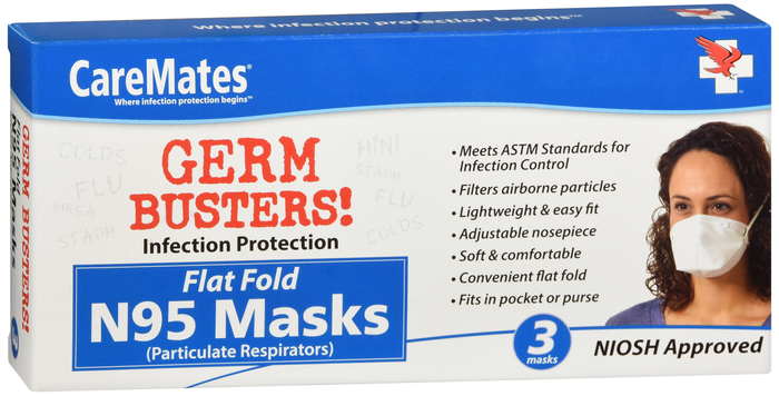 CAREMATES N95 NIOSH MASKS 3CT