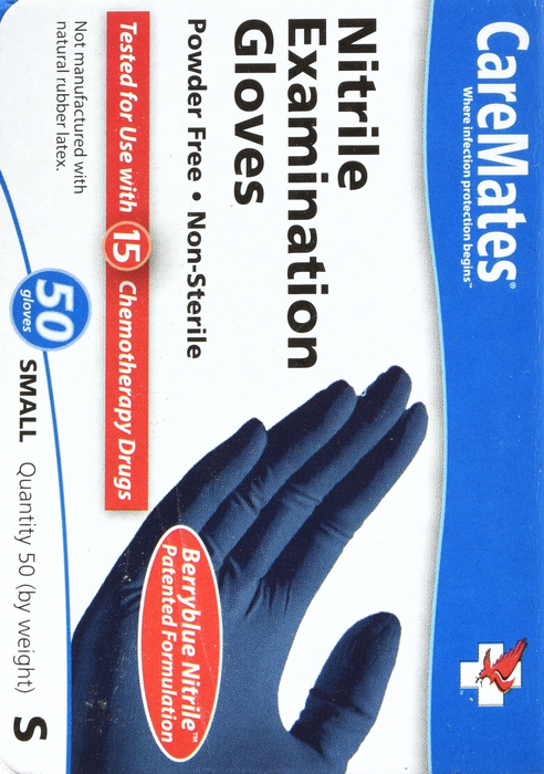 Gloves CareMates Nitrile Powder-Free S 50ct