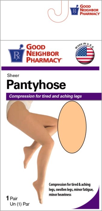 Good Neighbor Pharmacy Pantyhose Sheer 15-20mmHg Beige TL