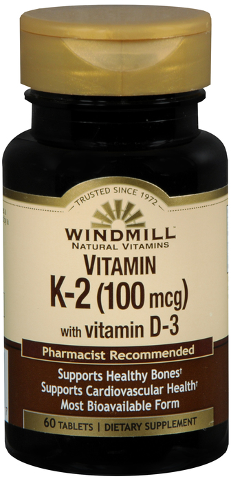 VITAMIN K2 100MCG W/D3 TAB 60CT WINDMILL