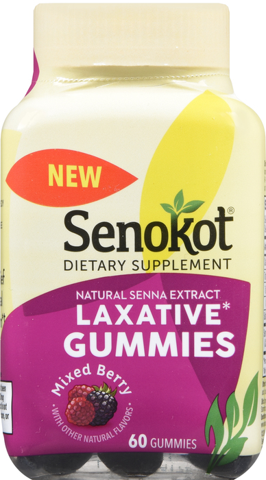 Senokot Natural Senna Extrace Laxative Gummies, Mixed Berry 60ct