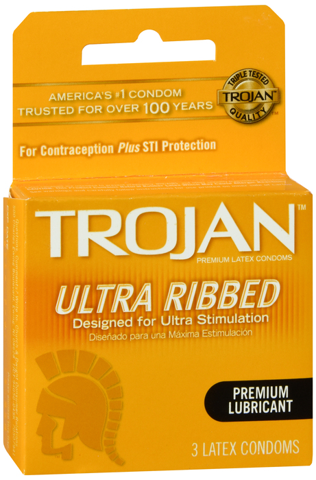 Trojan Ultra Ribbed Condoms 3ct