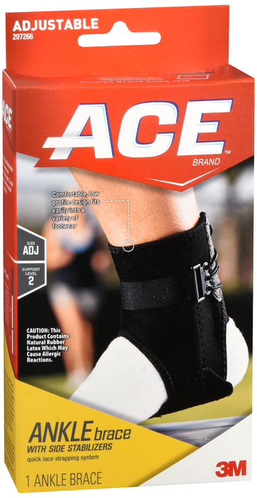 ACE Adjustable Ankle Brace with Side Stabilizers 1ct