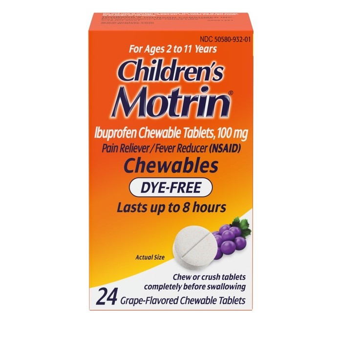 MOTRIN CHILD DYFR GRAPE CHEW TAB 24CT