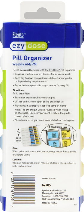 Ezy Dose Pill Organizer 67705 Weekly AM/PM XL