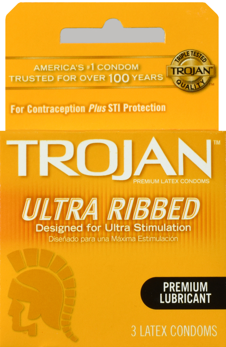 Trojan Ultra Ribbed Condoms 3ct